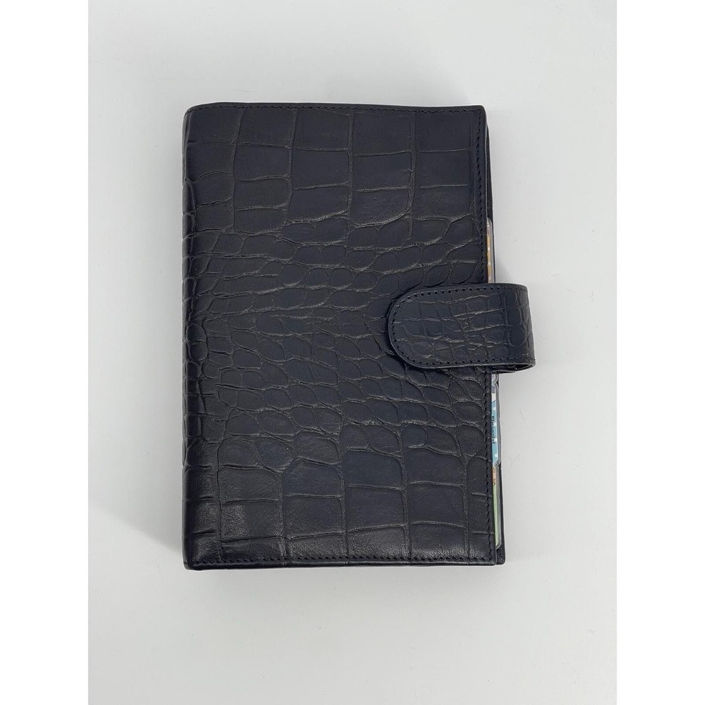 Gillio Firenze beige /cream Croc Embossed leather compagna pocket XL